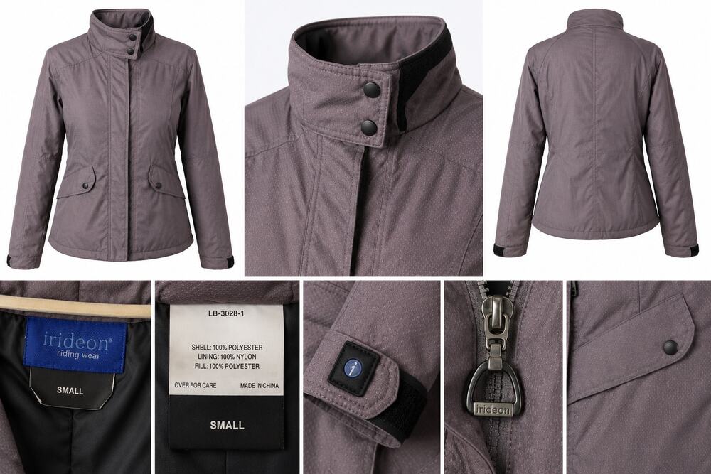 Irideon Women’s Insulated Equestrian Riding Jacket –Gray – Size Small